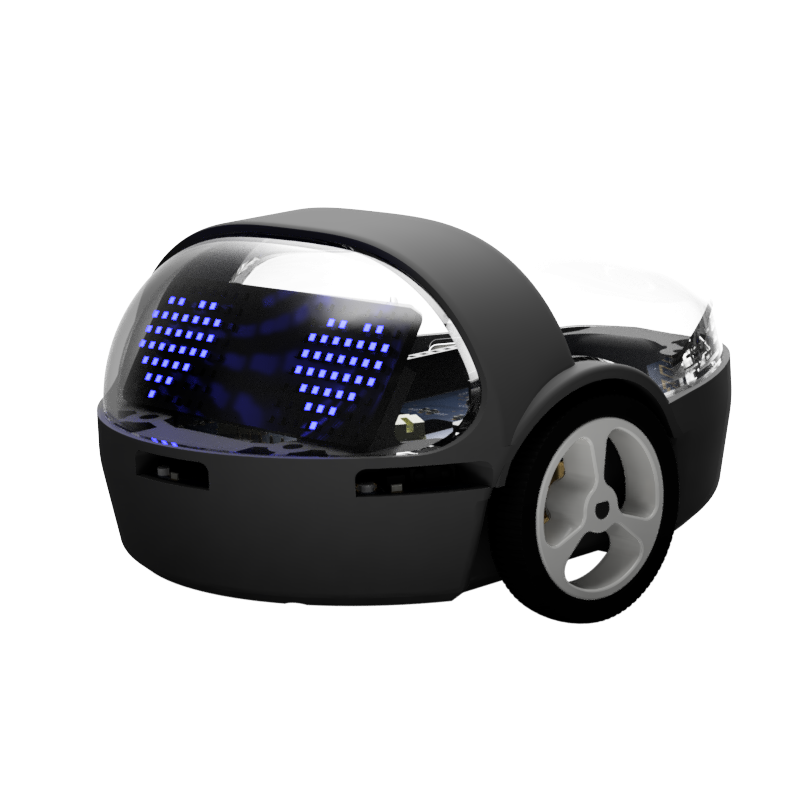 Rendu 3D de l'Eliobot complet, yeux LED allumés