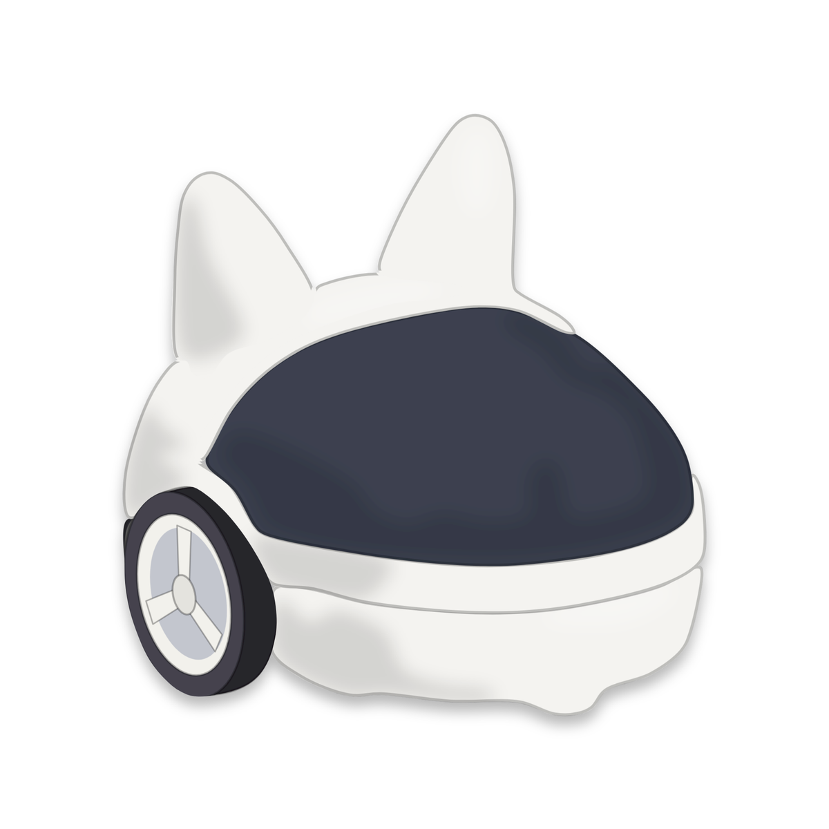 Backpack Oreilles de chat sur un Eliobot blanc