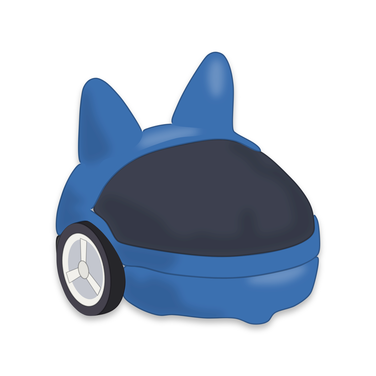 Backpack Oreilles de chat sur un Eliobot bleu
