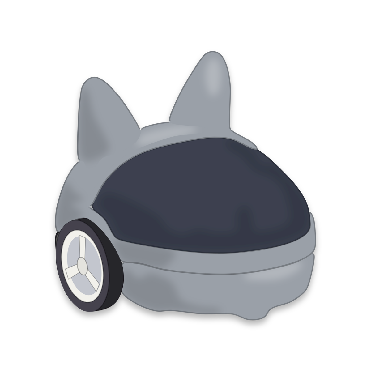 Backpack Oreilles de chat sur un Eliobot gris