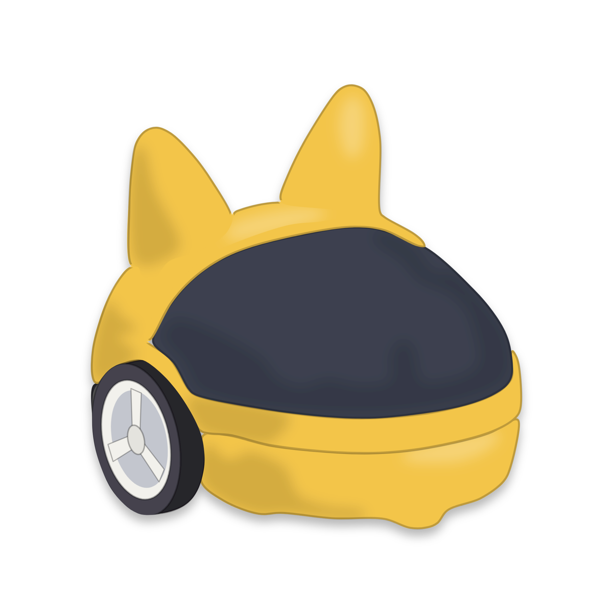 Backpack Oreilles de chat sur un Eliobot jaune