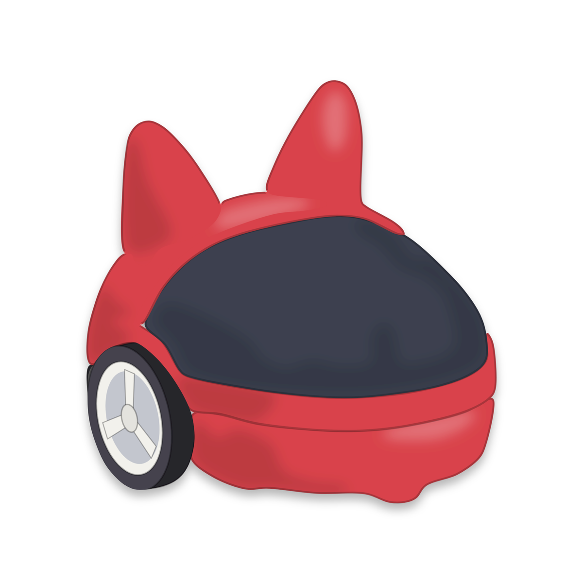 Backpack Oreilles de chat sur un Eliobot rouge