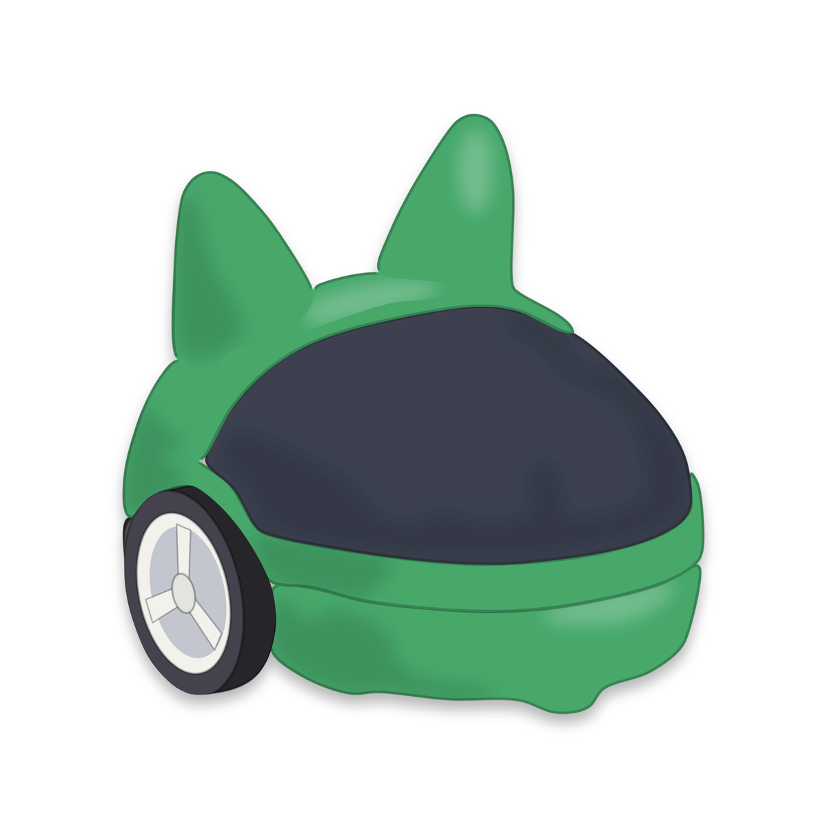 Backpack Oreilles de chat sur un Eliobot vert