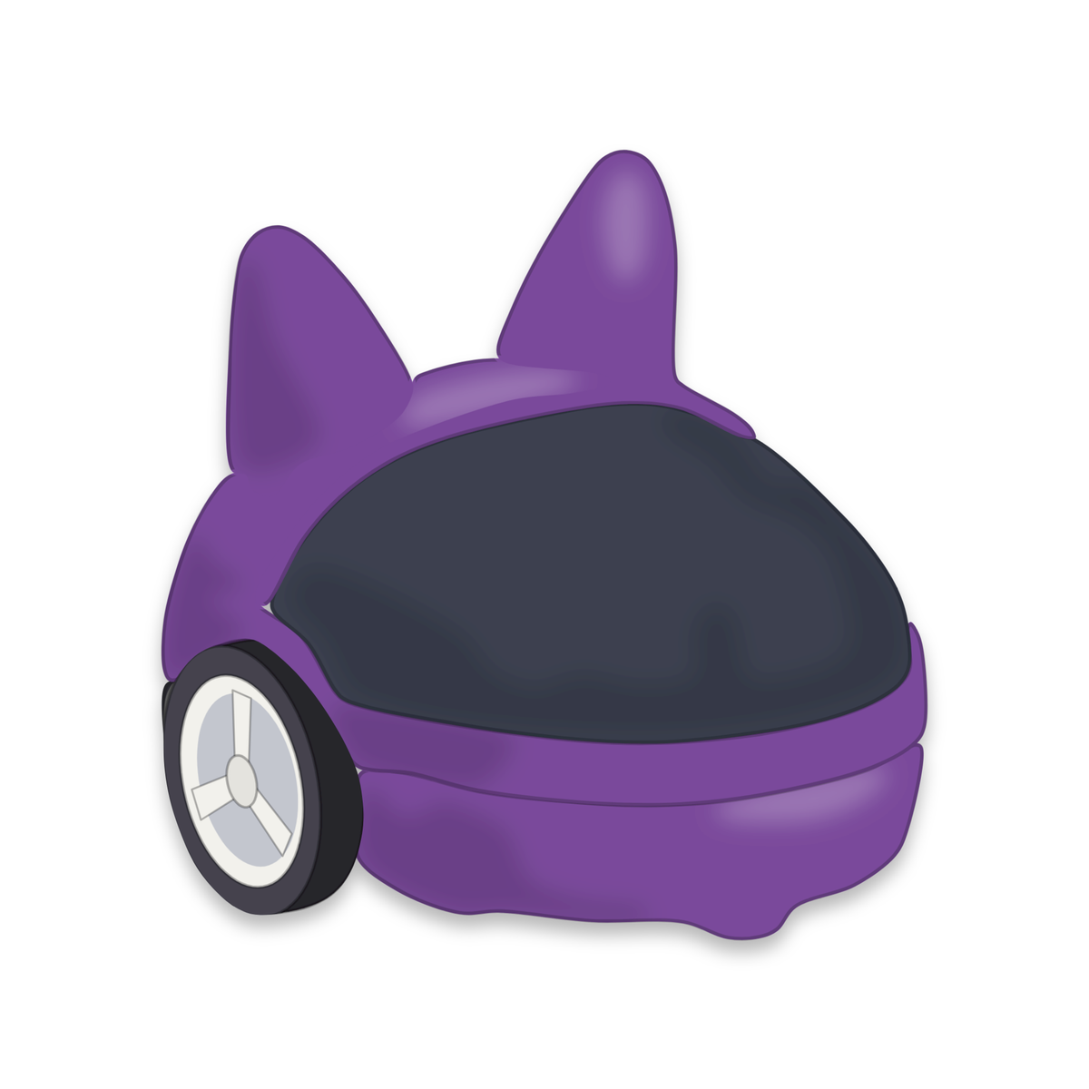 Backpack Oreilles de chat sur un Eliobot violet