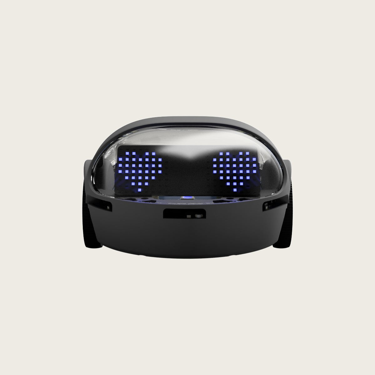 Le châssis et la coque de l'Eliobot, dôme fumé et yeux LED